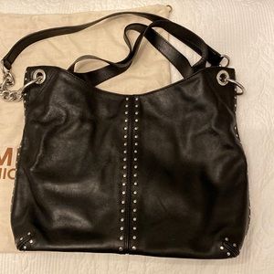 Michael Kors black leather studded purse